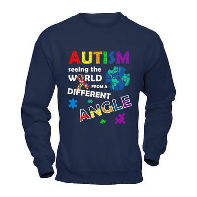 Autism Seeing The World Differently Angel-T-Shirt & Hoodie-Crewneck Sweatshirt-Navy