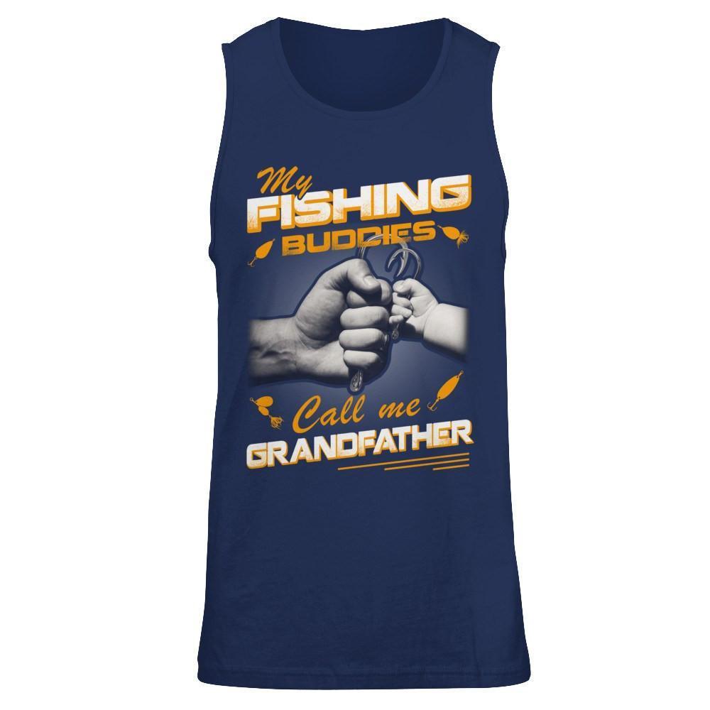 My Fishing Buddies Call Me Grandfather-T-Shirt & Hoodie-Unisex Tank-Navy