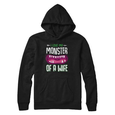 Monster Of A Wife Funny Couples Halloween-T-Shirt & Hoodie-Pullover Hoodie-Black