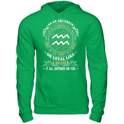 As An Aquarius I Can Be Stubborn As A Mule-T-Shirt & Hoodie-Pullover Hoodie-Irish Green