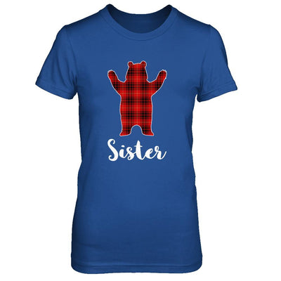 Red Sister Bear Buffalo Plaid Family Christmas Pajamas-T-Shirt & Sweatshirt-Women's T-Shirt-Royal