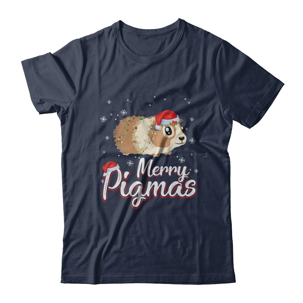 Merry Pigmas Funny Guinea Pig Santa Hat Christmas Gift-T-Shirt & Sweatshirt-Classic T-Shirt-Navy