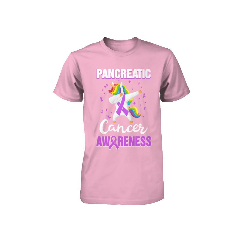 Inspirational Pancreatic Cancer Awareness Unicorn Support Youth-Youth Shirt-Toddler T-Shirt-Pink