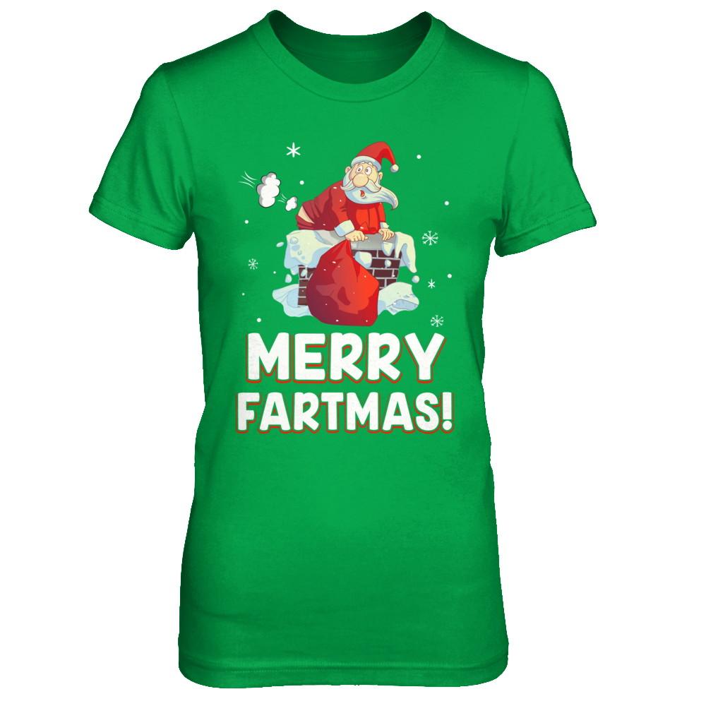 Funny Merry Fartmas Santa Claus Farting Christmas-T-Shirt & Sweatshirt-Women's T-Shirt-Irish Green