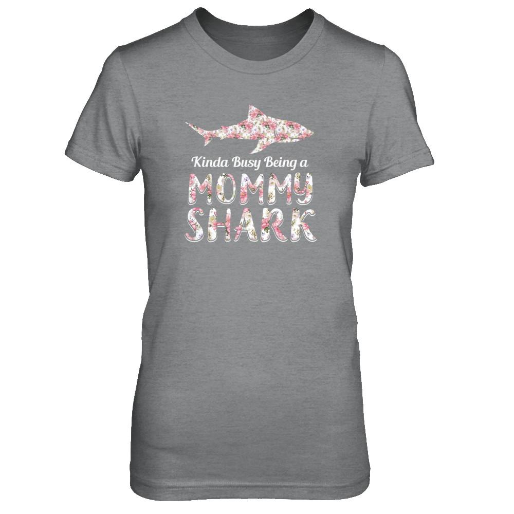 Mommy Shark Kinda Busy Being A Mommyshark-T-Shirt & Tank Top-Women's T-Shirt-Sport Grey