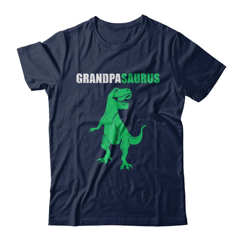 Grandpasarus Funny Dinosaur First Time Grandpa Fathers Day-T-Shirt & Hoodie-Classic T-Shirt-Navy