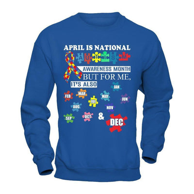 April Is National Autism Awareness Month-T-Shirt & Hoodie-Crewneck Sweatshirt-Royal
