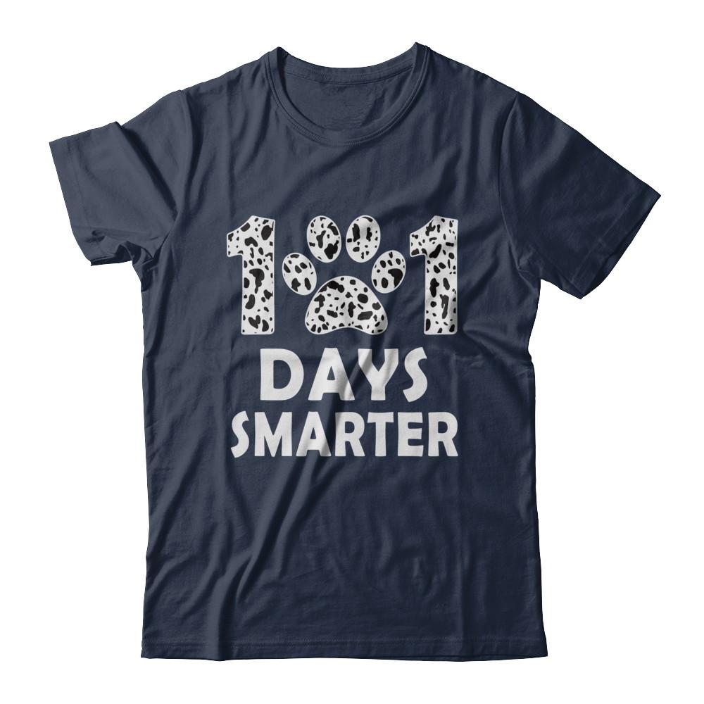 101 Days Smarter Teacher Dogs Days Of School Student-T-Shirt & Hoodie-Classic T-Shirt-Navy
