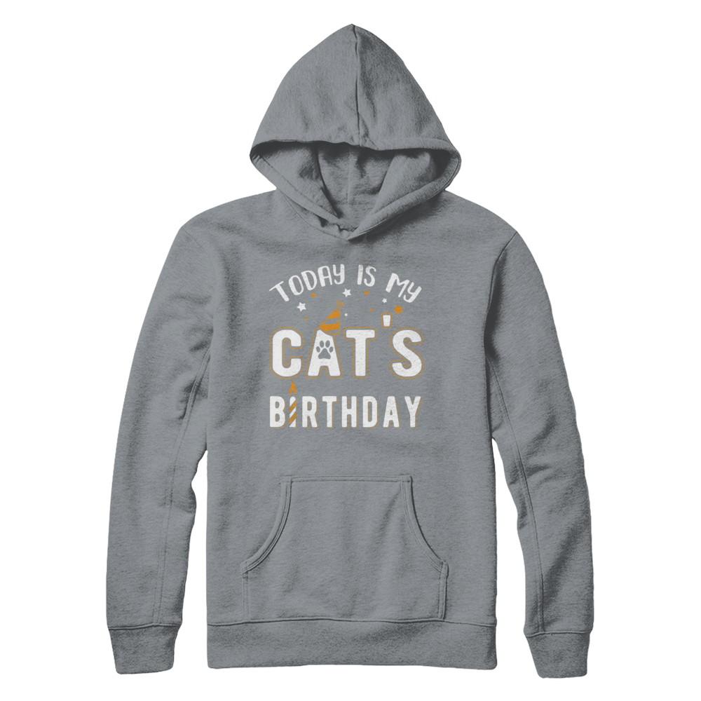 Today is My Cat's Birthday-T-Shirt & Hoodie-Pullover Hoodie-Light Steel