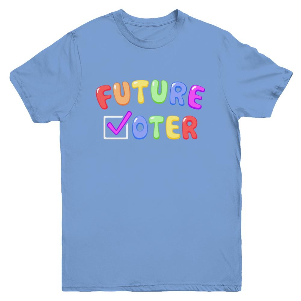 Voting Kids Vote Future Voter Rainbow Youth-Youth Shirt-Youth T-Shirt-Carolina Blue