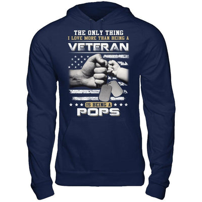I Love More Than Being A Veteran Is Being A Pops-T-Shirt & Hoodie-Pullover Hoodie-Navy