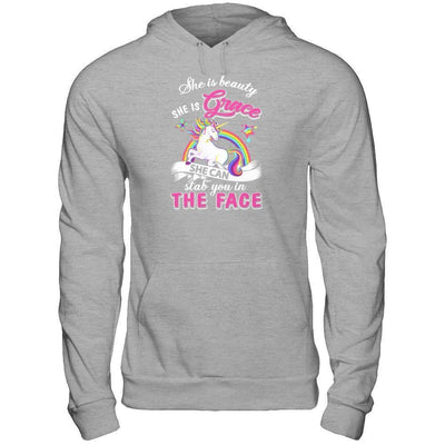 She Is Beauty She Is Grace She Can Stab In The Face-T-Shirt & Tank Top-Pullover Hoodie-Sport Grey