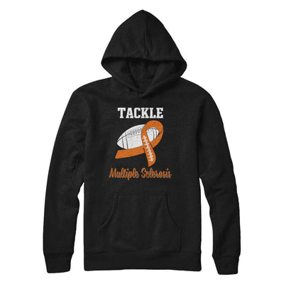 Football Survivor Tackle Orange Multiple Sclerosis Awareness-T-Shirt & Hoodie-Pullover Hoodie-Black
