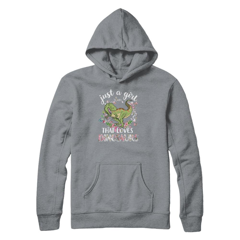 Saurus Just A Girl That Loves Dinosaurs T-Rex Gift-T-Shirt & Tank Top-Pullover Hoodie-Light Steel