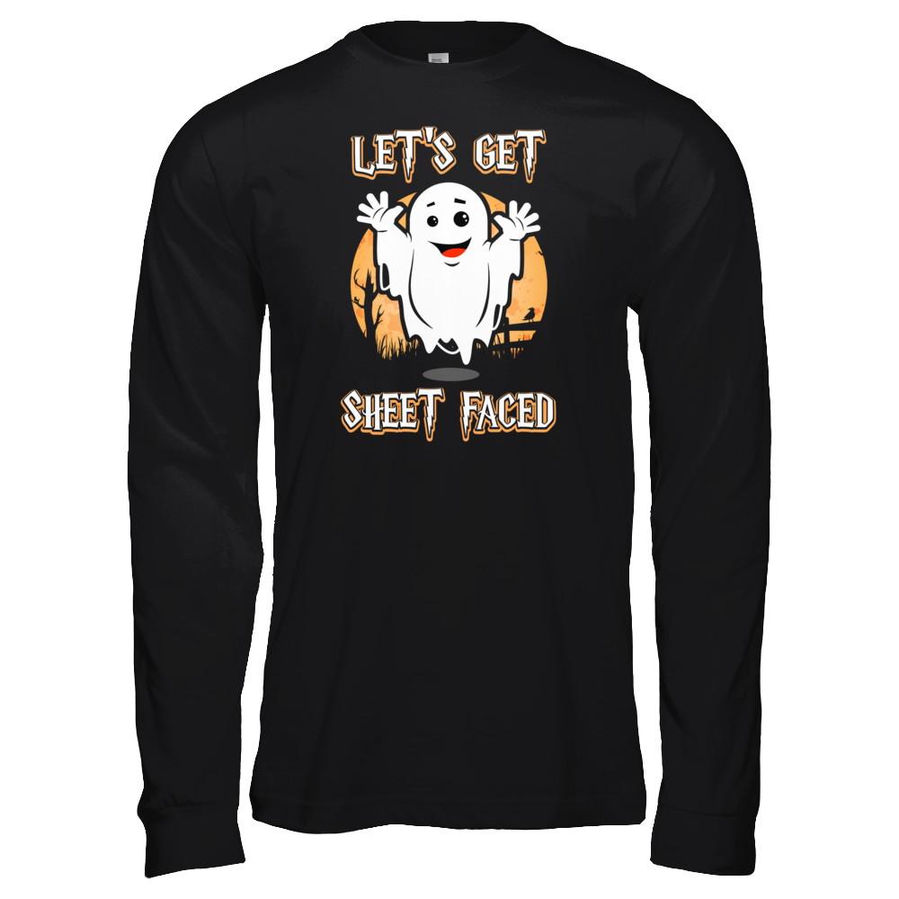 Halloween Let's Get Sheet Faced-T-Shirt & Tank Top-Long Sleeve T-Shirt-Black