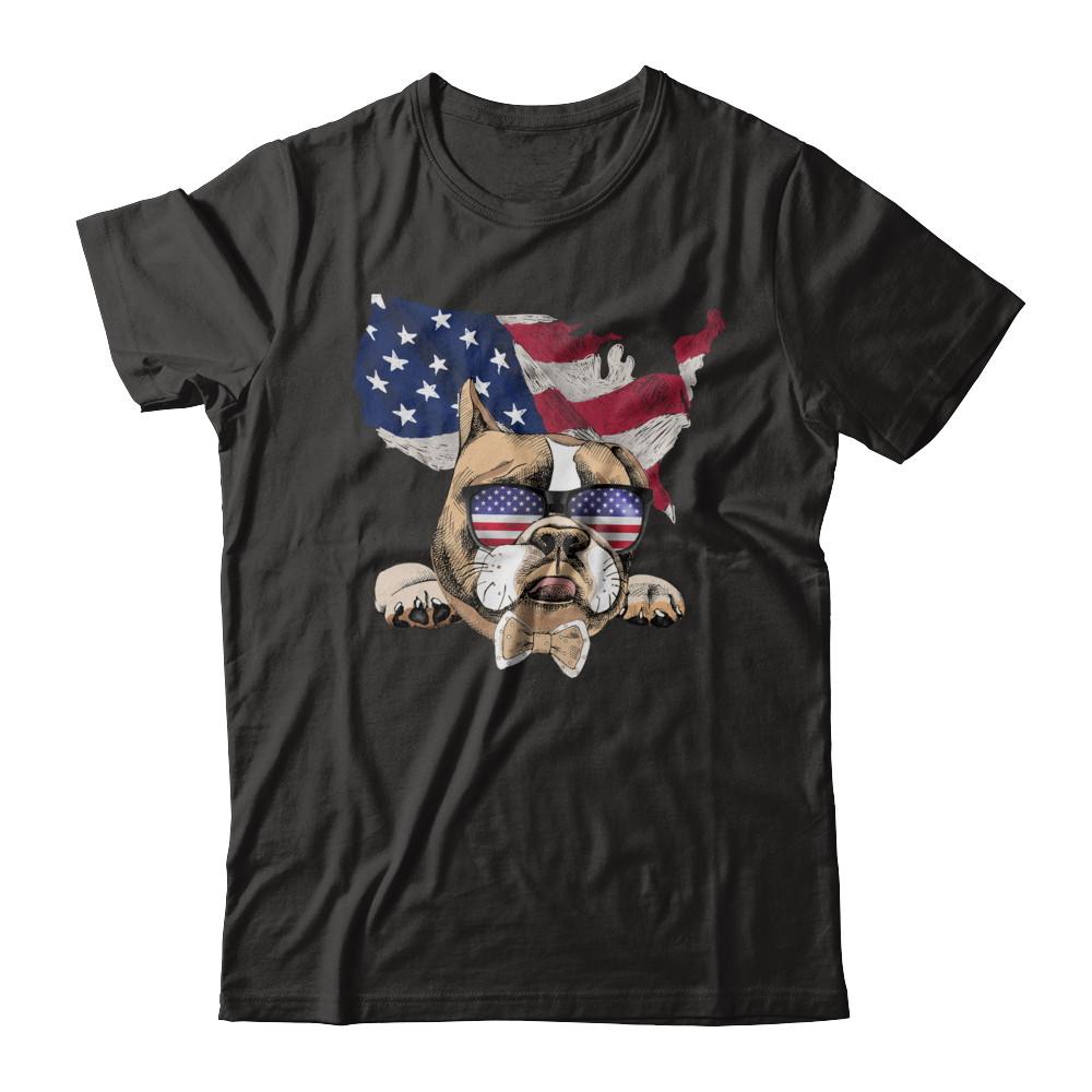 Funny Patriot Bulldog Dog 4Th Of July American Flag