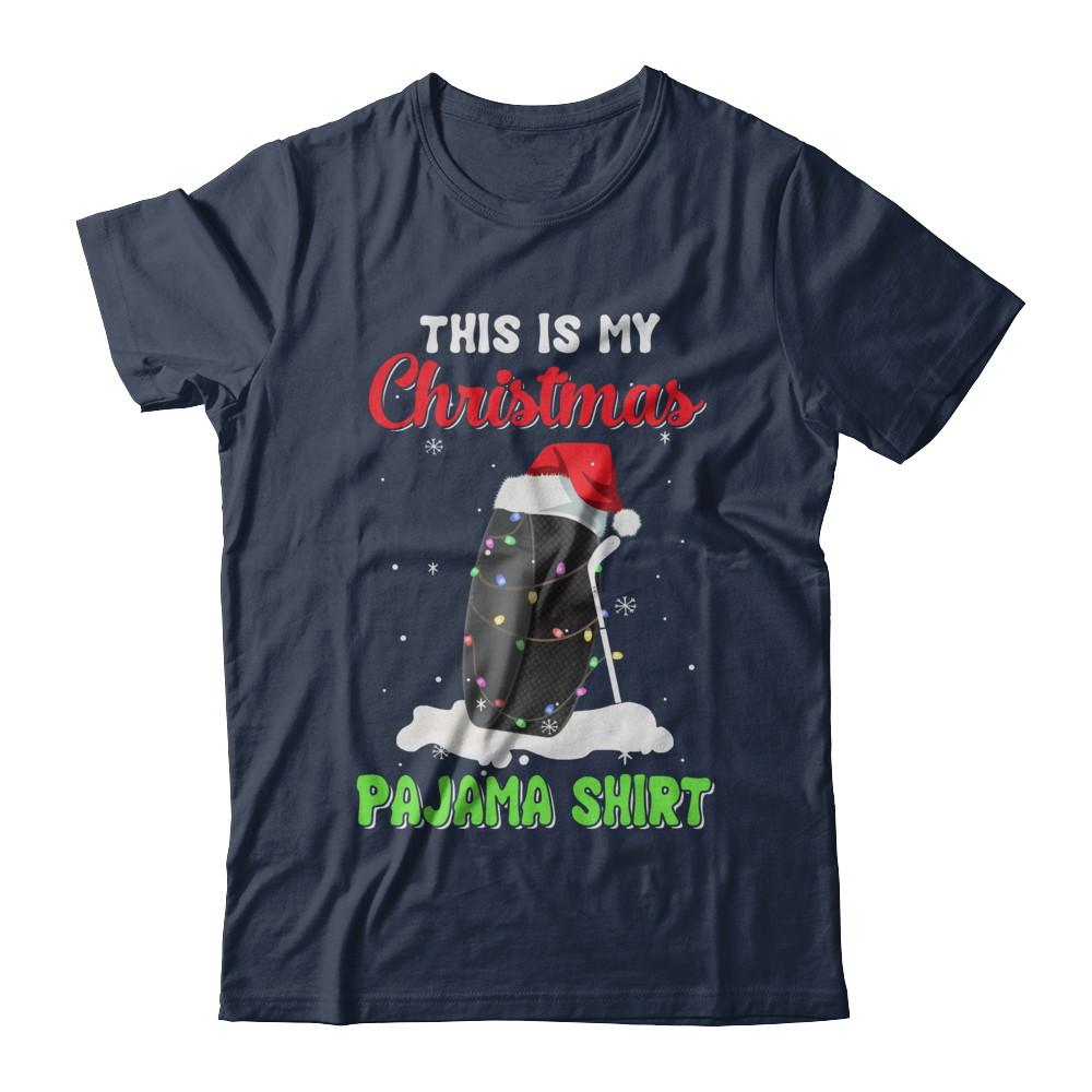 This Is My Christmas Pajama Xmas Hockey Santa-T-Shirt & Sweatshirt-Classic T-Shirt-Navy