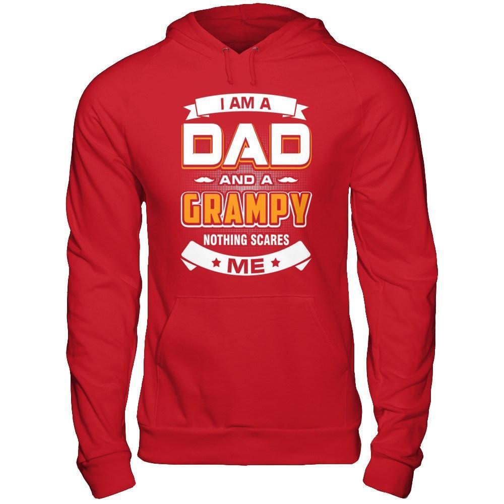 I Am A Dad And A Grampy Nothing Scares Me-T-Shirt & Hoodie-Pullover Hoodie-Red