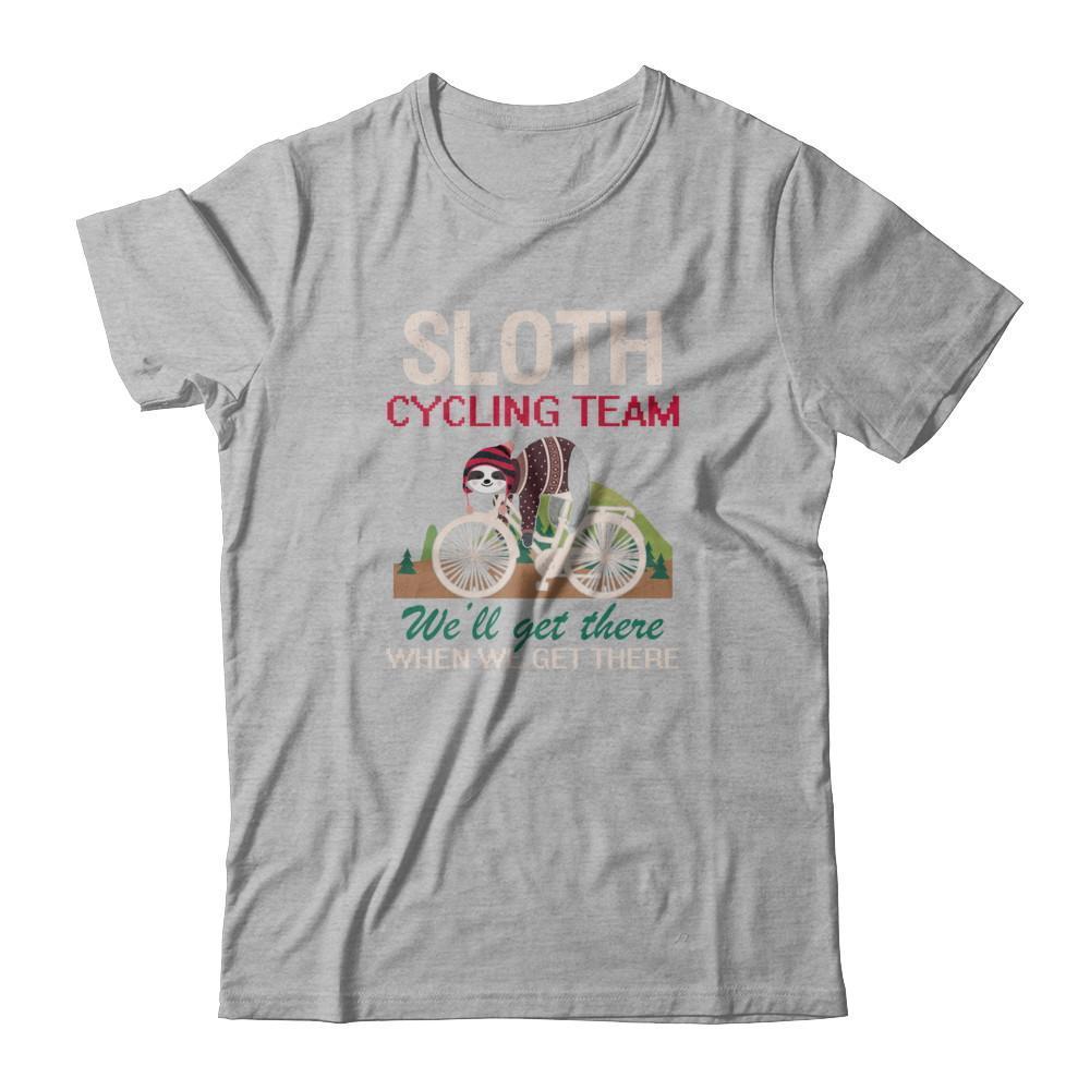 Sloth Cycling Team Lazy Sloth Sleeping On Bicycle-T-Shirt & Tank Top-Premium T-Shirt-Heather Gray