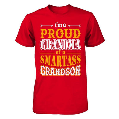I'm A Proud Grandma Of A Smartass Grandson-T-Shirt & Hoodie-Premium T-Shirt-Red