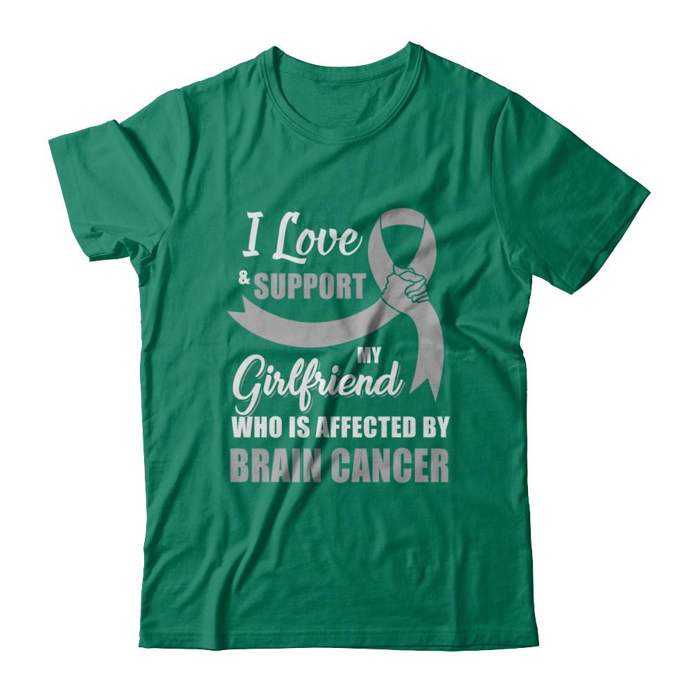 Brain Cancer Awareness Support Grey Girlfriend Boyfriend-T-Shirt & Hoodie-Classic T-Shirt-Kelly Green