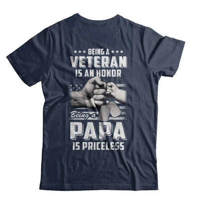Being A Veteran Is An Honor Being A Papa Is Priceless-T-Shirt & Hoodie-Classic T-Shirt-Navy
