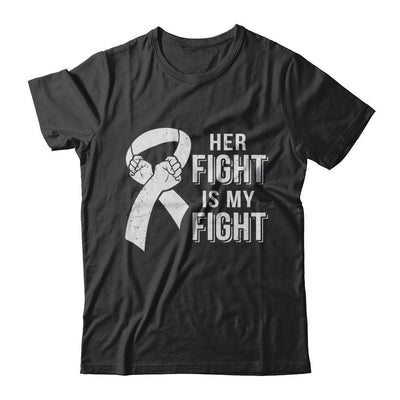 Her Fight Is My Fight Lung Cancer Clear Awareness-T-Shirt & Hoodie-Classic T-Shirt-Black