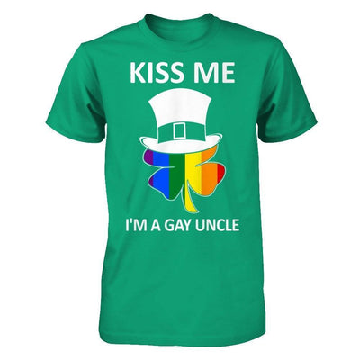 Kiss Me I'm A Gay Uncle Lgbt St Patrick's Day-T-Shirt & Hoodie-Classic T-Shirt-Kelly Green
