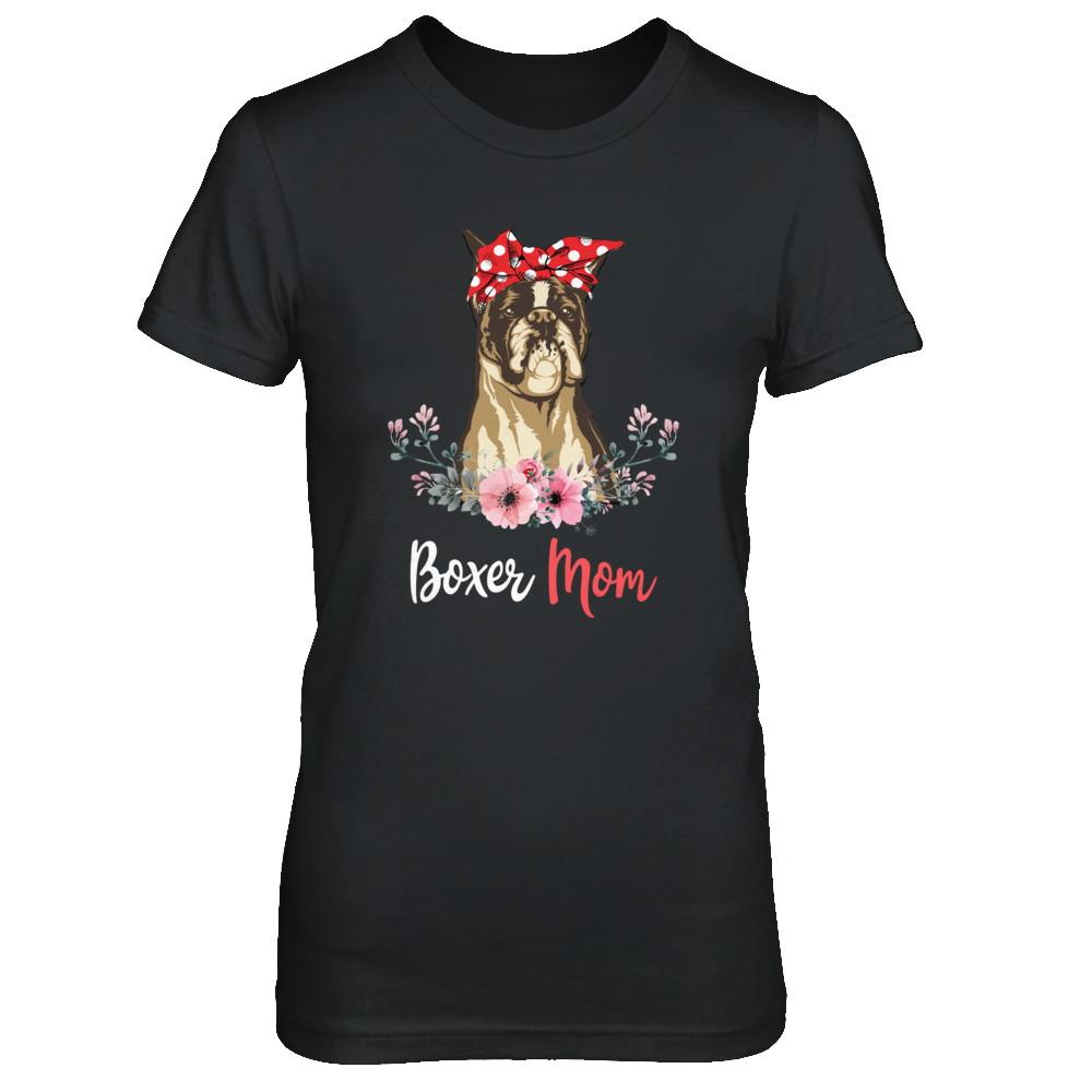 Boxer Mom Gift For Women Dog Lover-T-Shirt & Hoodie-Women's T-Shirt-Black
