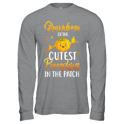 Halloween Grandma Of Cutest Pumpkins In The Patch-T-Shirt & Hoodie-Long Sleeve T-Shirt-Sport Grey
