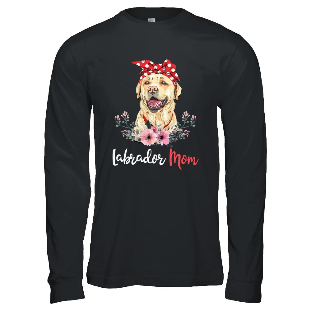 Labrador Mom Gift For Women Dog Lover-T-Shirt & Hoodie-Long Sleeve T-Shirt-Black