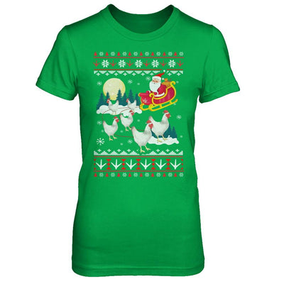 Funny Chicken Ugly Christmas Sweater Gifts-T-Shirt & Sweatshirt-Women's T-Shirt-Irish Green