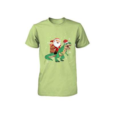 Christmas Santa Kids Dinosaur T-Rex For Boys Kids Youth-Youth Shirt-Toddler T-Shirt-Key Lime