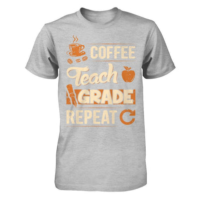 Coffee Teach Grade Repeat-T-Shirt & Hoodie-Premium T-Shirt-Heather Gray
