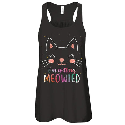 I'm Getting Meowied Cat-T-Shirt & Tank Top-Women's Flowy Racerback Tank-Black