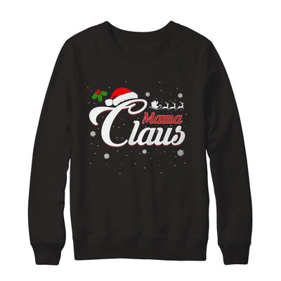Matching Family Christmas Mama Claus-T-Shirt & Sweatshirt-Crewneck Sweatshirt-Black