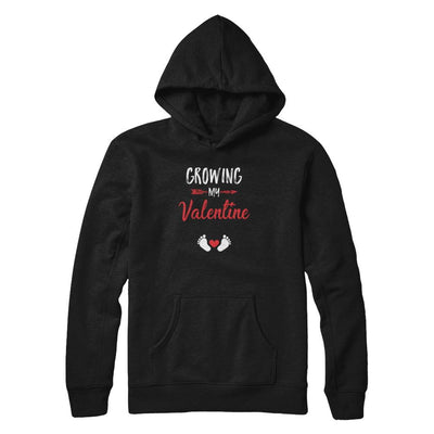 Growing My Valentine Mom Pregnancy Gifts-T-Shirt & Tank Top-Pullover Hoodie-Black