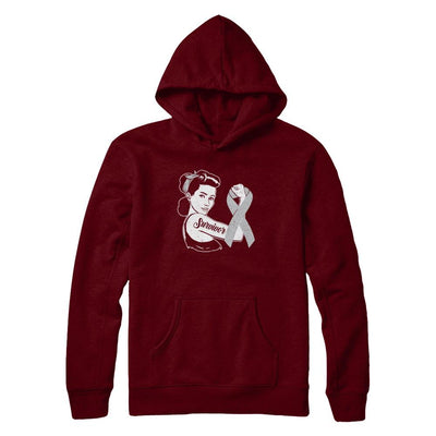 We Can Cure It Grey Brain Cancer Awareness Survivor-T-Shirt & Hoodie-Pullover Hoodie-Maroon