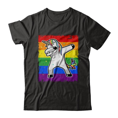 Dabbing Unicorn Lgbt Gay Pride Flag-T-Shirt & Hoodie-Premium T-Shirt-Black