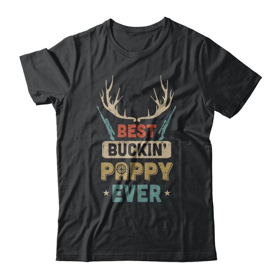 Vintage Best Buckin' Pappy Ever Deer Hunting-T-Shirt & Hoodie-Classic T-Shirt-Black