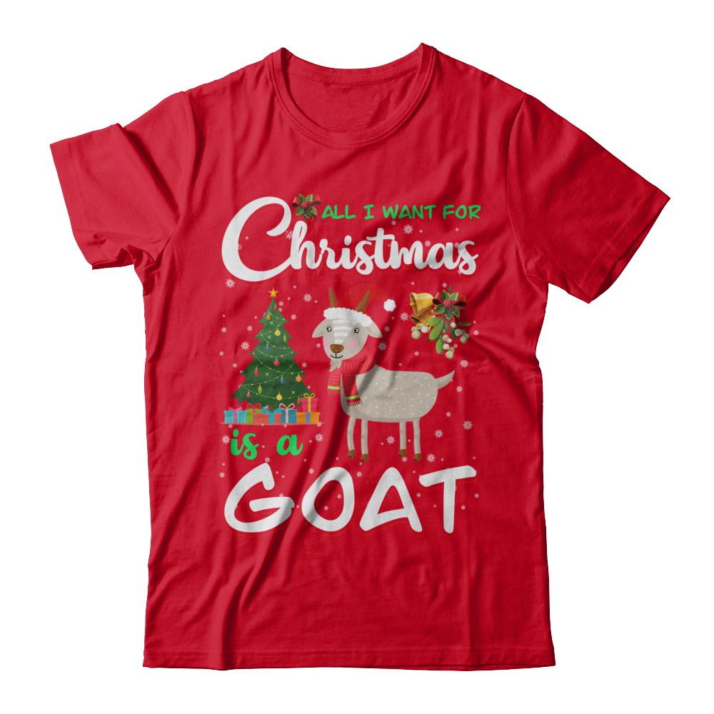 All I Want For Christmas Is A Goat Cute Xmas-T-Shirt & Sweatshirt-Premium T-Shirt-Red