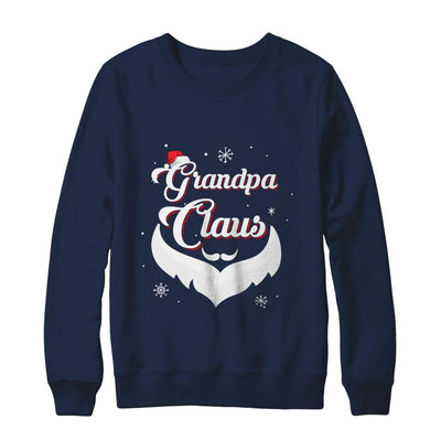 Santa Beard Matching Christmas Pajamas Grandpa Claus-T-Shirt & Sweatshirt-Crewneck Sweatshirt-Navy