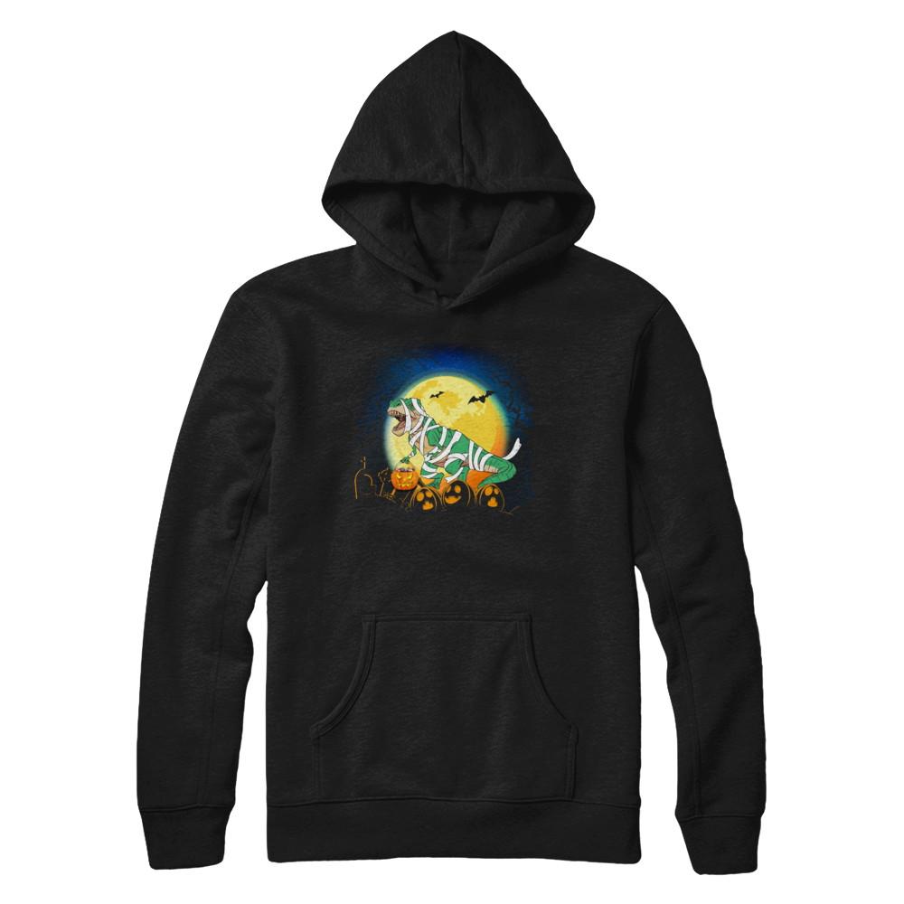 Halloween Pumpkin Dinosaur Gift For Kids Boys Girls-T-Shirt & Hoodie-Pullover Hoodie-Black
