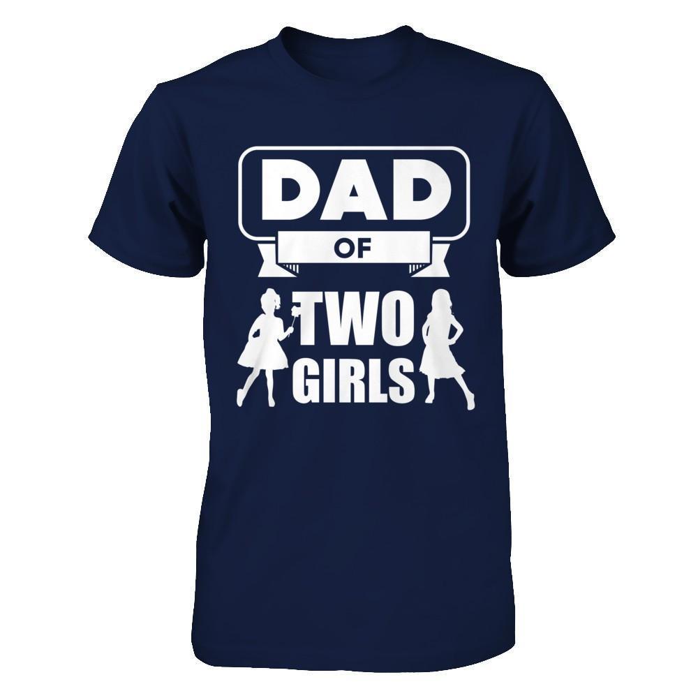 Dad Of Two Girls-T-Shirt & Hoodie-Classic T-Shirt-Navy