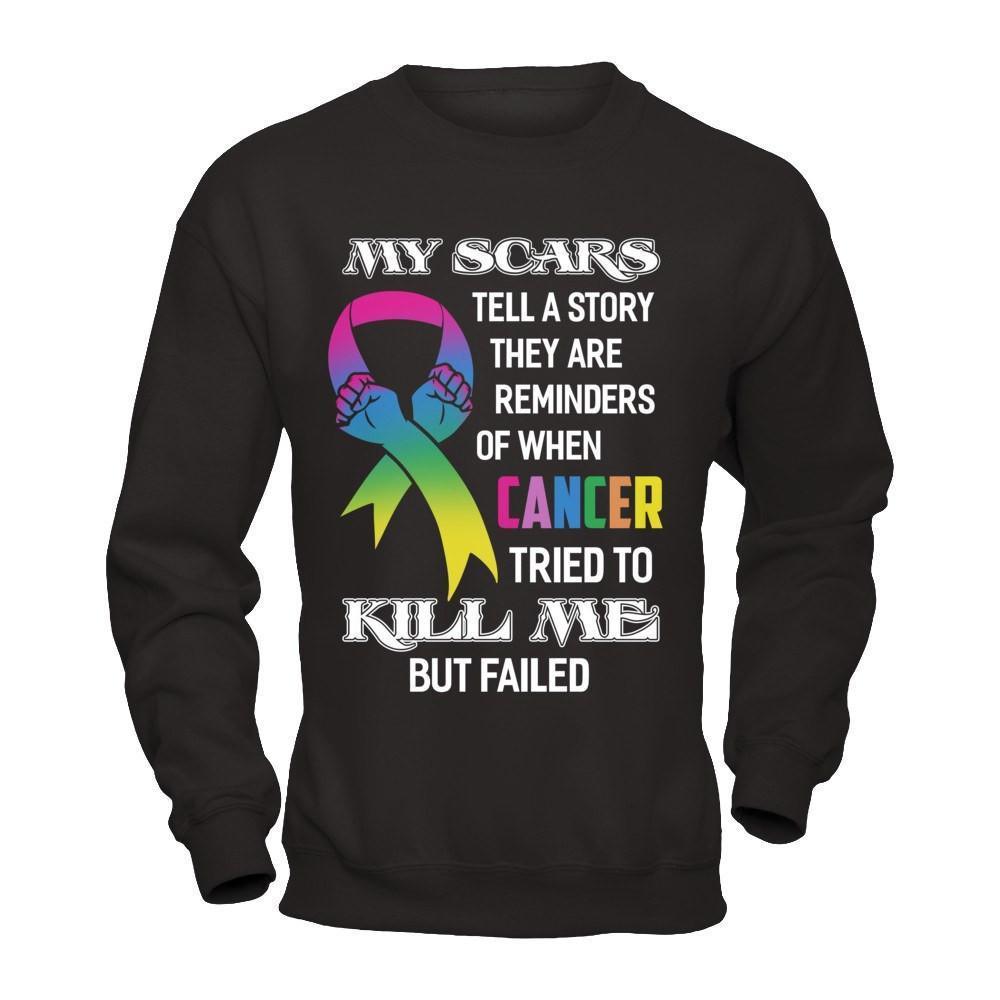 Cancer Survivors They Are Reminders Of When Cancer Tried To Kill Me-T-Shirt & Hoodie-Crewneck Sweatshirt-Black