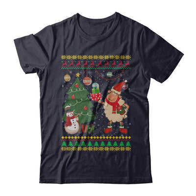 Funny Sheep Lamb Christmas Cute Family Ugly Sweater-T-Shirt & Sweatshirt-Premium T-Shirt-Midnight Navy