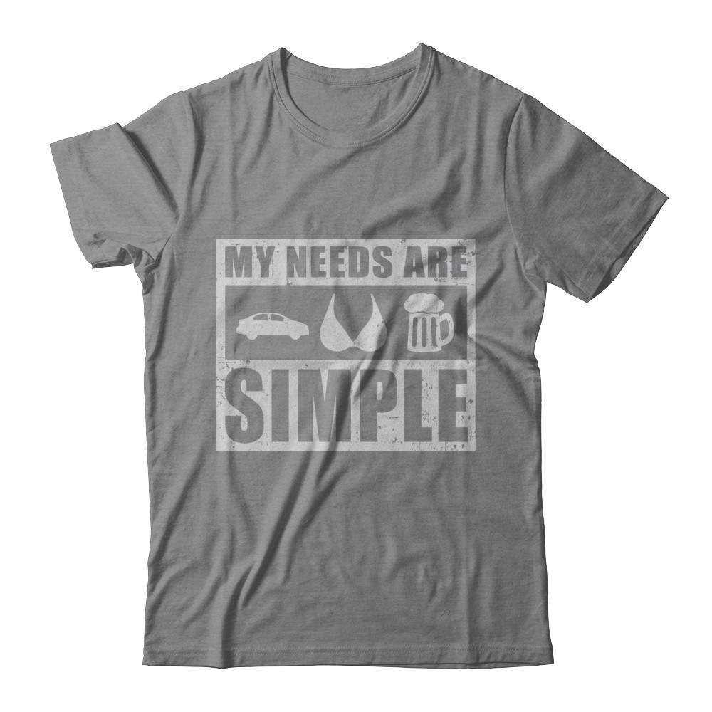 My Needs Are Simple Car Boobs Beer-T-Shirt & Hoodie-Classic T-Shirt-Sport Grey