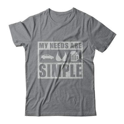 My Needs Are Simple Car Boobs Beer-T-Shirt & Hoodie-Classic T-Shirt-Sport Grey