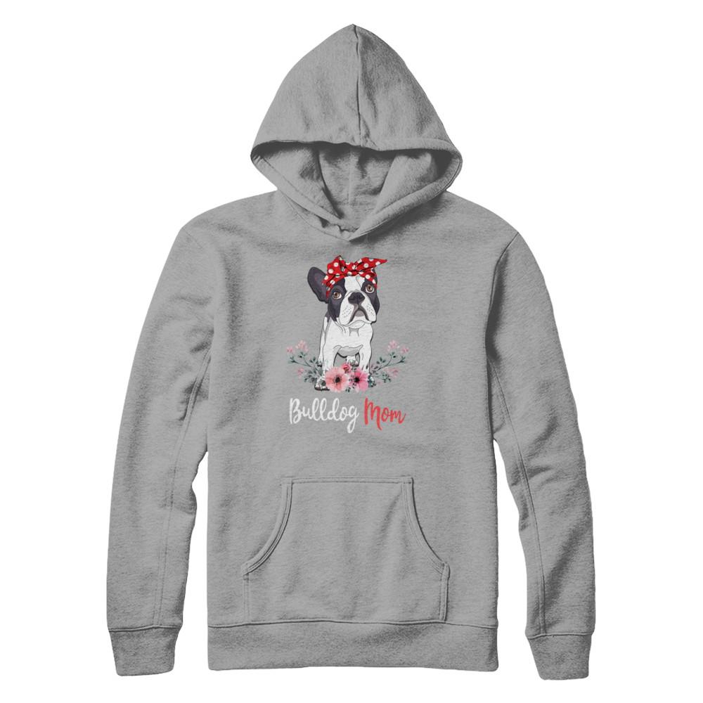 Bulldog Mom Gift For Women Dog Lover-T-Shirt & Hoodie-Pullover Hoodie-Light Steel