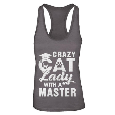 Funny Crazy Cat Lady Masters Degree Gradute Gift-T-Shirt & Tank Top-Women's Ideal Racerback Tank-Dark Grey